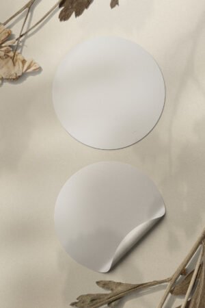 4 Cm Çap Yuvarlak Boş Baskısız 1. Hamur Etiket (Çıkartma) - Sticker - KA-013 - Kraffi