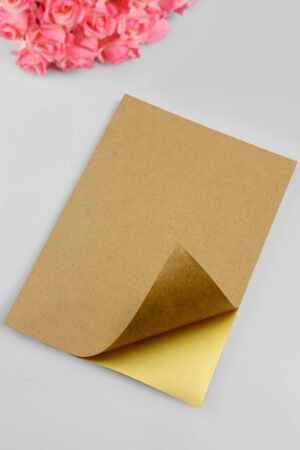 5 Yaprak - A4 Doğal Kraft Çıkartma Etiket Sticker - Boş, Baskısız